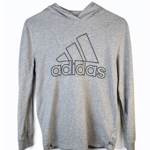 Adidas Kids Light Gray Logo Hoodie